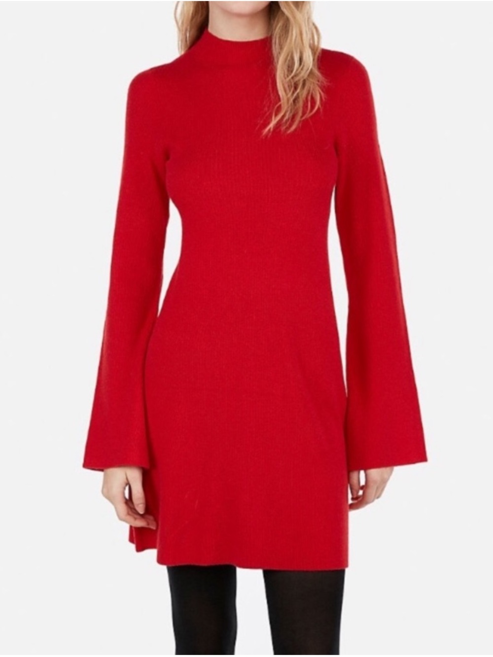 Express Red Ribbed Mock Neck
Shift Sweater Dress Size- XS New with tags